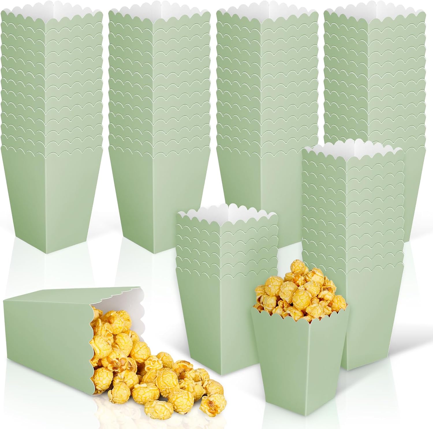 Wedding Supply.Box - 12pçs mini caixas de pipoca verde