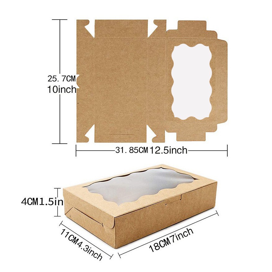 Caixas de papel kraft para bol - Wedding Supply.Box avaliação e preço