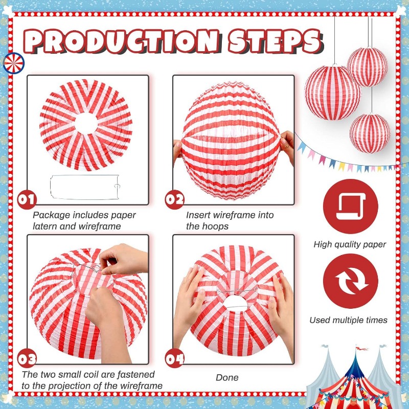10PCS Lanternas de Papel Listr - Wedding Event Supply avaliação e preço
