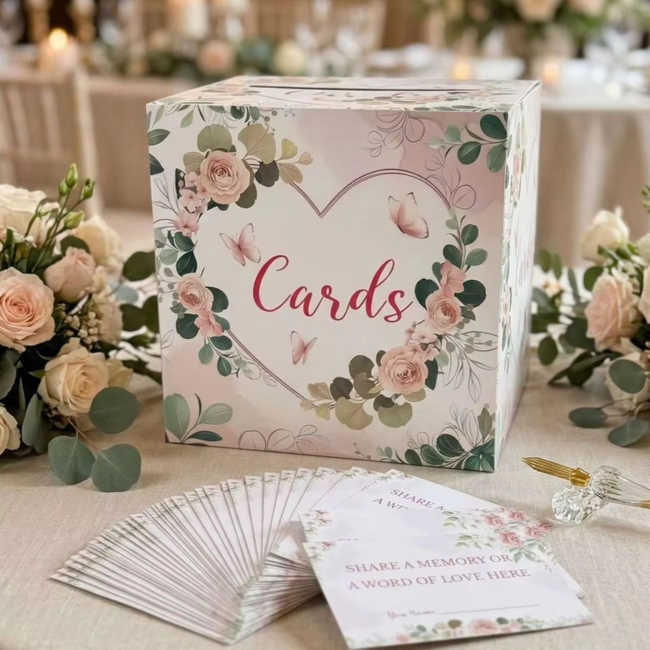 Caixa de Cartões Floral Branca - Wedding Supply.Box avaliação e preço