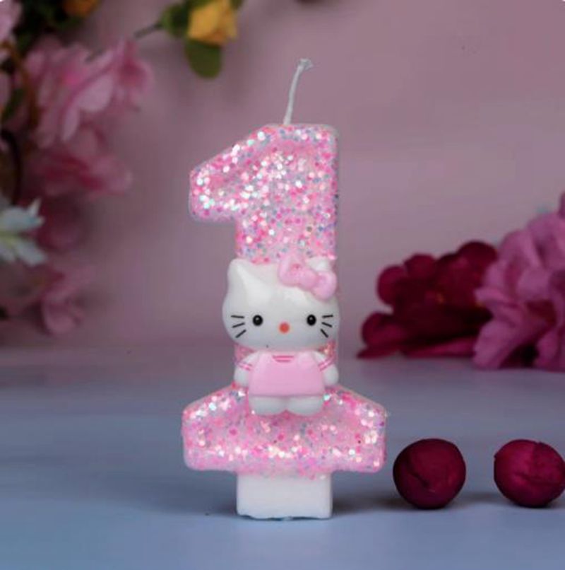 Bonito olá kitty gato número d - Unity Candle Set avaliação e preço