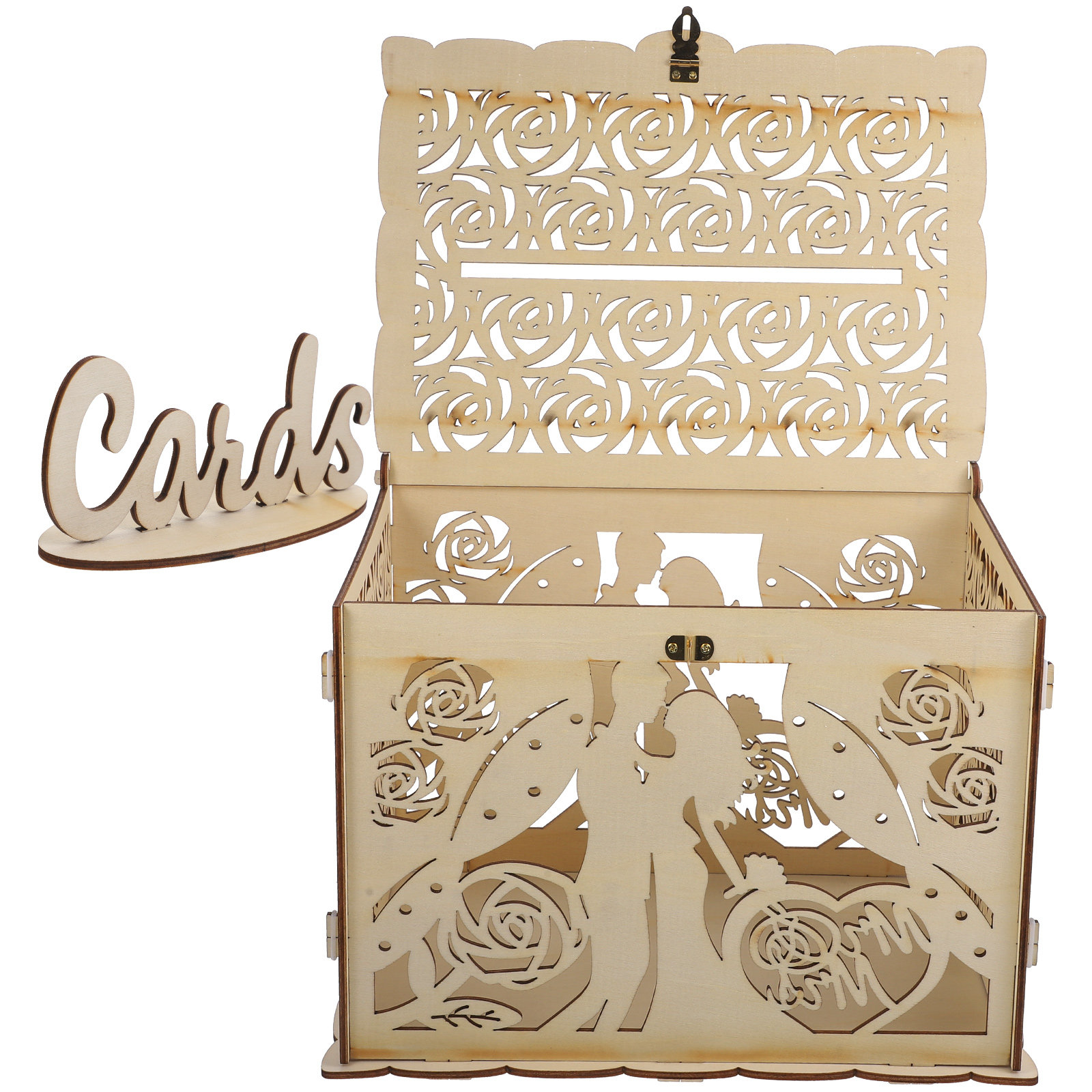 Caixa de Madeira Rústica Vazad - Wedding Card Box avaliação e preço