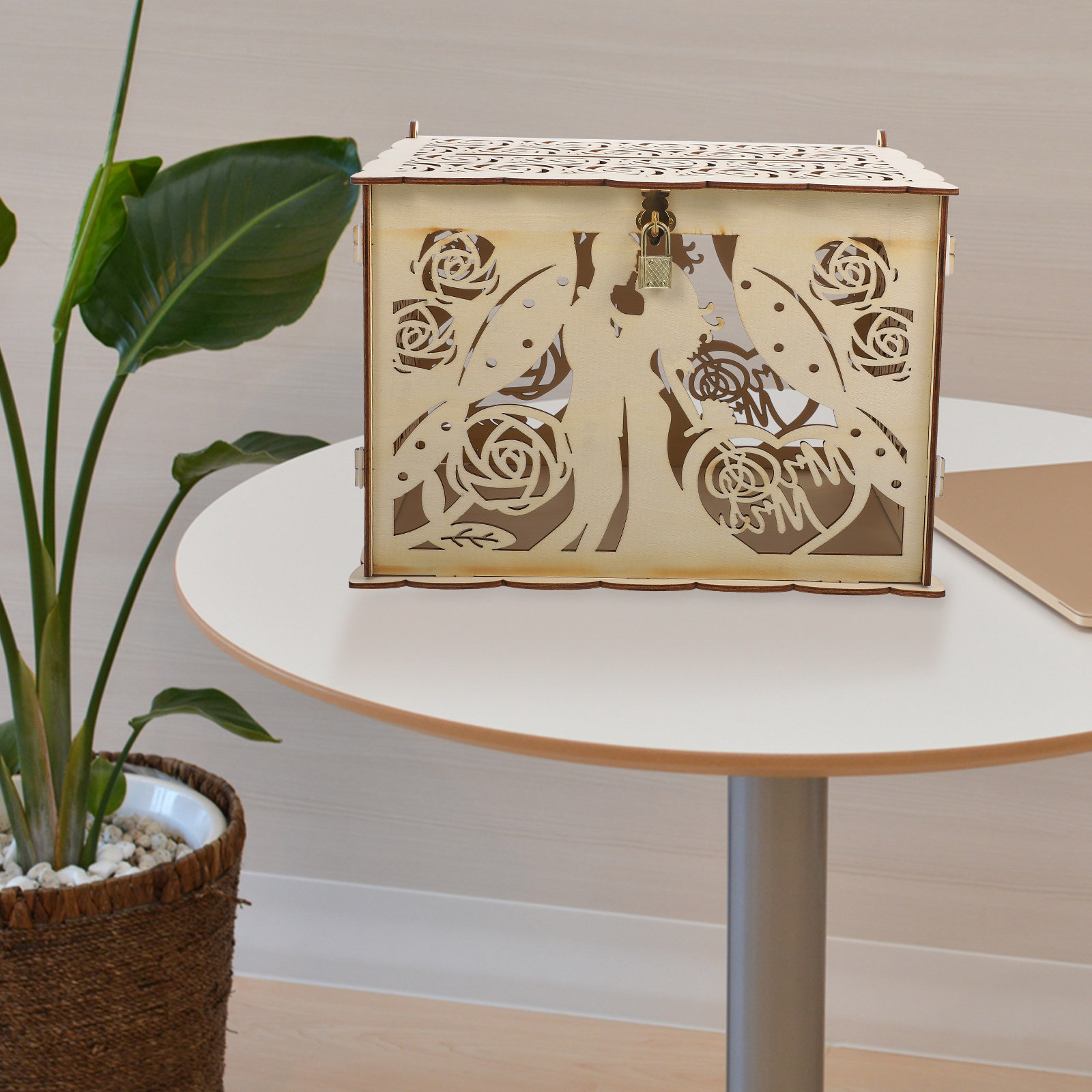 Caixa de Madeira Rústica Vazad - Wedding Card Box avaliação e preço