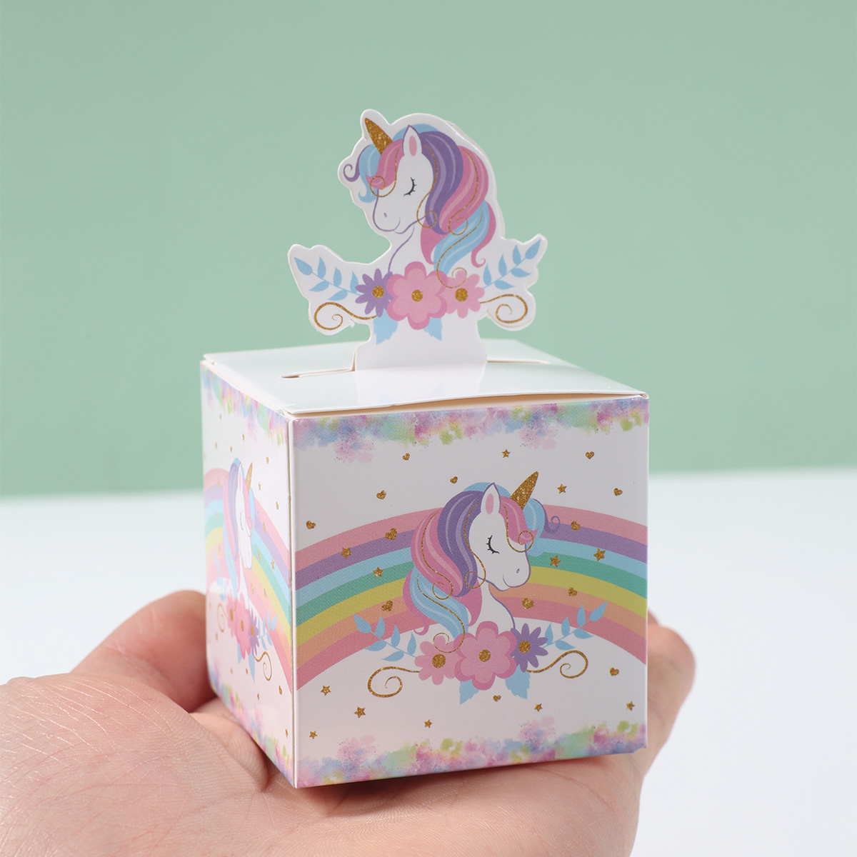 12/24 pçs unicórnio 3d caixas  - Wedding Supply.Box avaliação e preço