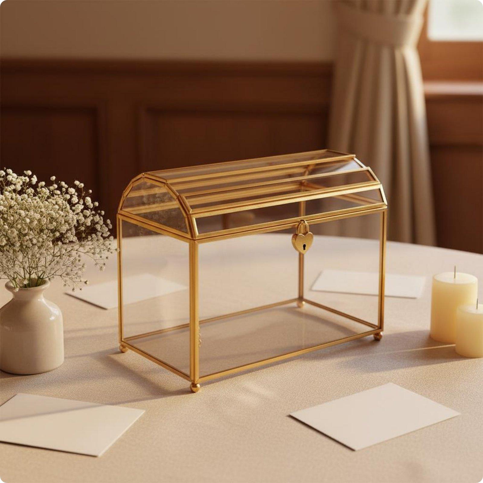 Elegante Caixa de Vidro para C - Wedding Card Box avaliação e preço